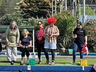 Hospice Whanganui clinical staff participating in a team-building bowls activity during their two-day annual planning retreat in Whanganui.