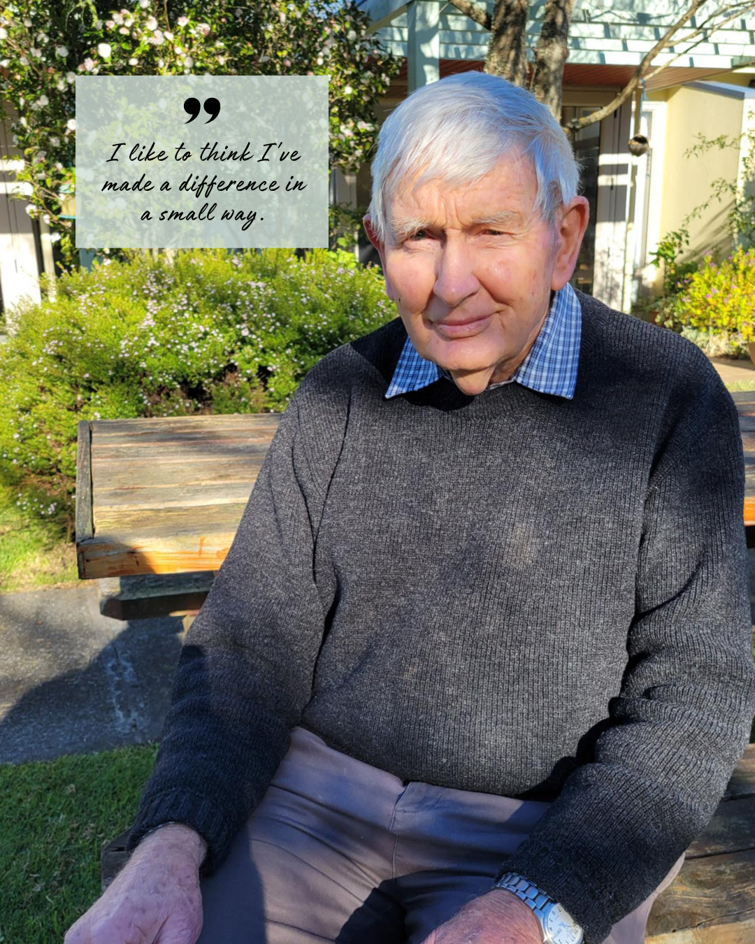 Kevin, a long-serving Hospice Whanganui gardening volunteer who has helped care for the Hospice gardens since 2013.